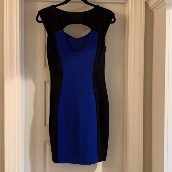 Express Blue and Black Dress - Picture 2 of 3